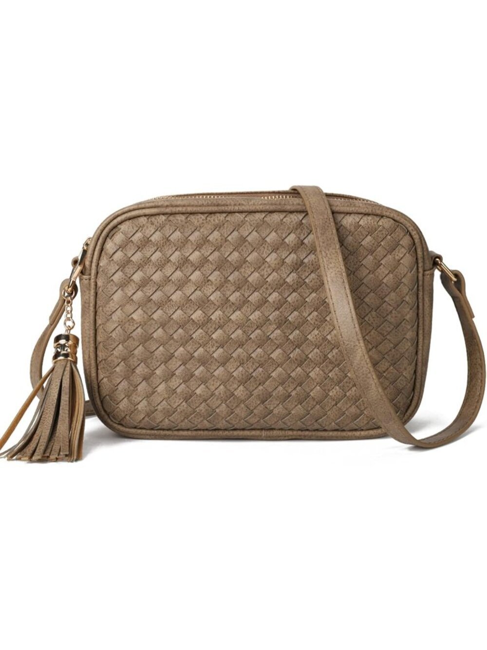 Women's Mud Faux Leather Lightweight Small  Woven Boho Style Crossbody Bags